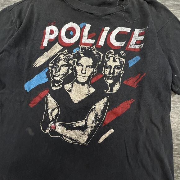 Vintage The Police Shirt Mens Small Single Stitch Distressed Thrashed 80s RARE - Picture 3 of 13
